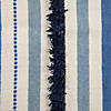3.5' x 2.25' Blue  Cream and Black Striped Handloom Woven Outdoor Accent Throw Rug Image 3