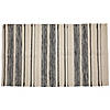 3.5' x 2.25' Cream and Black Twisted Textured Handloom Woven Outdoor Throw Rug Image 1