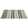 3.5' x 2.25' Cream and Black Twisted Textured Handloom Woven Outdoor Throw Rug Image 3