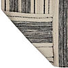 3.5' x 2.25' Cream and Black Twisted Textured Handloom Woven Outdoor Throw Rug Image 4