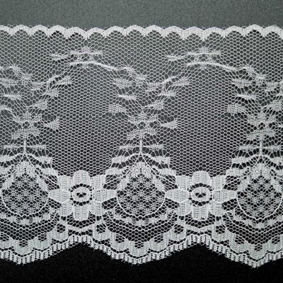3.5" x 200 Yards White Flat Lace Trim Roll Image 1