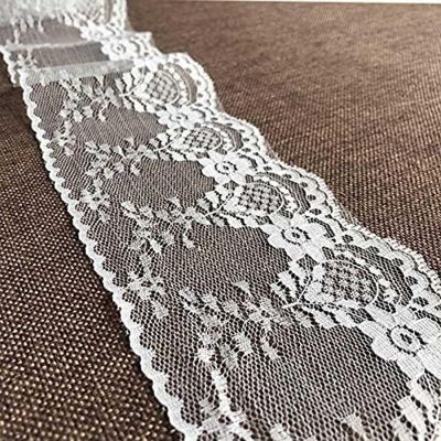 3.5" x 200 Yards White Flat Lace Trim Roll Image 1