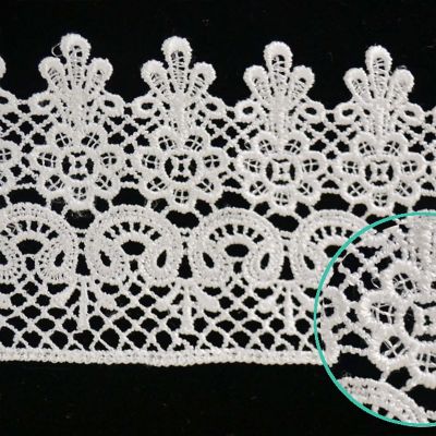 3.5"x15 Yards White Venice Lace Trim Image 1