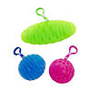 3" - 6 1/2" Glitter Fidget Extending Worm Backpack Clips - 12 Pc. Image 1