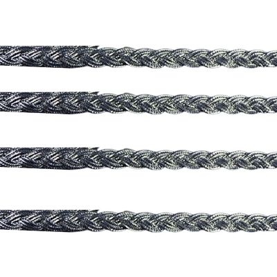 3/8" x 15 Yards Silver with Silver Trims 5 Packs Metallic Braid Trims Image 1