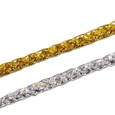 3/8" x 75 Yard Sequin Metallic Trim Silver Image 2