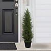 3' Artificial Cedar Pine Petite Arborvitae Tree in Round Pot  Unlit Image 1