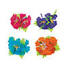 3" Brightly Colored Hibiscus Plastic Hair Clips - 12 Pc. Image 1