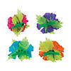 3" Brightly Colored Hibiscus Plastic Hair Clips - 12 Pc. Image 2