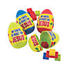3"  Built on Jesus Color Brick-Filled Plastic Easter Eggs - 12 Pc. Image 1