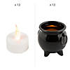 3" Ceramic Cauldron Candle Holders with Battery-Operated Candles - 24 Pc. Image 1