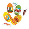 3" Dinosaur Toy-Filled Plastic Easter Eggs - 12 Pc. Image 1