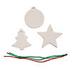 3" DIY Ceramic Star, Bulb & Evergreen Tree Christmas Ornaments - 12 Pc. Image 1