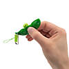 3&quot; Happy Popping Pea Pod Green Plastic Fidget Toy Keychains - 12 Pc. Image 1