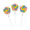 3" Large Flower-Shaped Strawberry-Flavored Swirl Lollipops - 12 Pc. Image 1