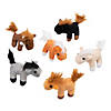 3" Mini Black, Brown, Grey & Tan Stuffed Horses - 12 Pc. Image 1