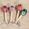 3" Mini Solid Color Wooden Maraca Keychains &amp;#8211; 12 Pc. Image 1