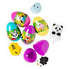3" Mochi Toy-Filled Zoo Animal Plastic Easter Eggs - 12 Pc. Image 1