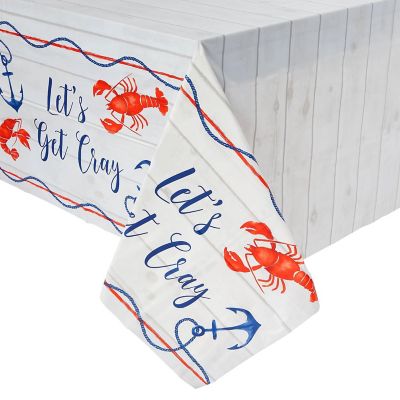 3 Pack Crawfish Table Covers for Crawfish Party Decorations, Rectangular Tables, Party Supplies (5 x 9 Feet) Image 1