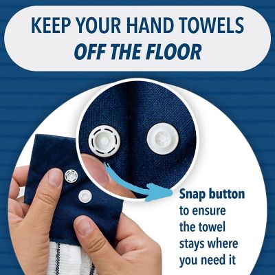 3 Pack Kitchen Towels With Hanging Loop for Convenient Access -Extra Absorbent - Snap Button Kitchen Image 1