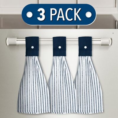 3 Pack Kitchen Towels With Hanging Loop for Convenient Access -Extra Absorbent - Snap Button Kitchen Image 3