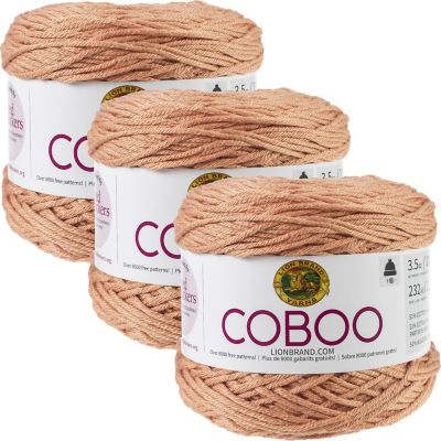 (3 Pack) Lion Brand Coboo Yarn - Peach Image 1