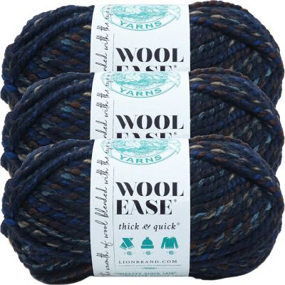 (3 Pack) Lion Brand Wool-Ease Thick &amp; Quick Yarn - Night Shadow Image 1