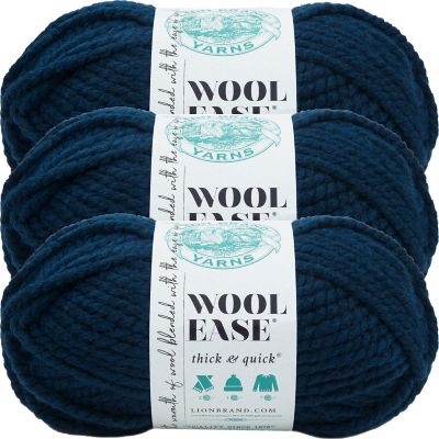 (3 Pack) Lion Brand Wool-Ease Thick &amp; Quick Yarn - Petrol Blue Image 1