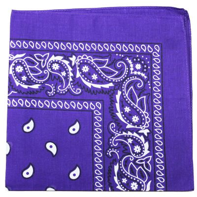 3 Pack Mechaly Dog Bandana Neck Scarf Paisley Cotton Bandanas - Any Pets (Purple) Image 1