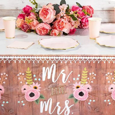 3 Pack Rustic Plastic Tablecloth for Weddings (54 x 108 in) Image 2