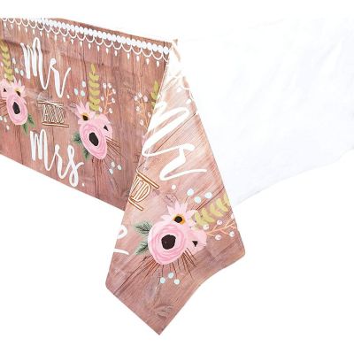 3 Pack Rustic Plastic Tablecloth for Weddings (54 x 108 in) Image 3