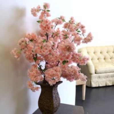3-Pack: Soft Pink Cherry Blossom Stem Image 2