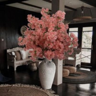 3-Pack: Soft Pink Cherry Blossom Stem Image 3