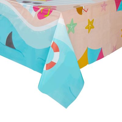 3 Pack Summer Beach Scene Disposable Plastic Rectangle Party Table Cloth Cover Image 3