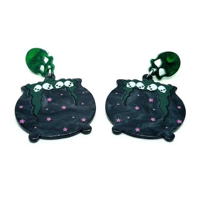 3 Pack Witch Cauldron Halloween Earrings Image 1