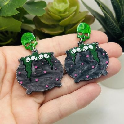 3 Pack Witch Cauldron Halloween Earrings Image 2