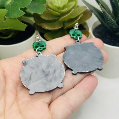 3 Pack Witch Cauldron Halloween Earrings Image 3