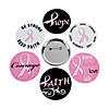 3" Pink Ribbon Breast Cancer Awareness Inspirational Buttons - 24 Pc. Image 1