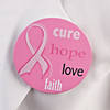 3" Pink Ribbon Breast Cancer Awareness Inspirational Buttons - 24 Pc. Image 1