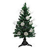 3' Pre-Lit Fiber Optic Artificial Christmas Tree with White Snowflakes - Multi-Color Lights Image 1