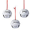 3" Religious Christmas Bell Glory, Peace & Joy Metal Ornaments - 12 Pc. Image 1