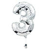 "3" Shaped Number 34" Mylar Balloon Image 1