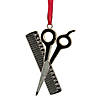 3" Silver-Plated Scissors and Comb Christmas Ornament Image 1