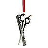 3" Silver-Plated Scissors and Comb Christmas Ornament Image 2