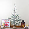 3' Snow Covered Slim Pine Artificial Christmas Tree with Jute Base - Unlit Image 1