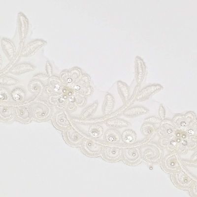 3" x 15 Yards White Venise Lace Image 1