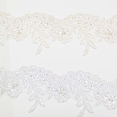 3" x 15 Yards White Venise Lace Image 1