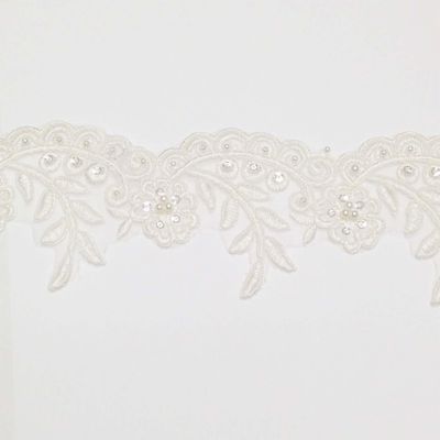3" x 15 Yards White Venise Lace Image 2