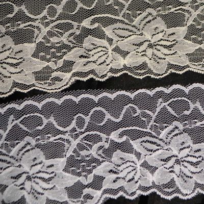 3" x 150 Yards Single Ivory Flat Lace Trim Roll Image 2