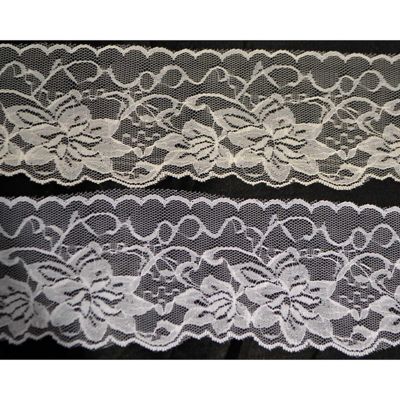 3" x 150 Yards Single White Flat Lace Trim Roll Image 1